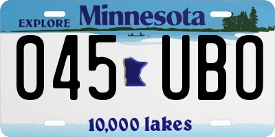 MN license plate 045UBO