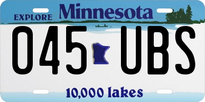 MN license plate 045UBS