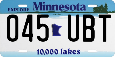 MN license plate 045UBT