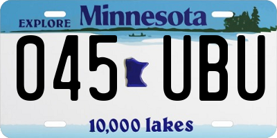 MN license plate 045UBU