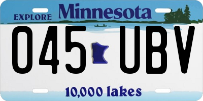 MN license plate 045UBV
