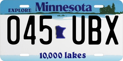 MN license plate 045UBX