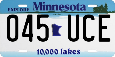 MN license plate 045UCE
