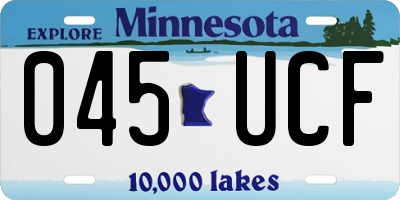 MN license plate 045UCF