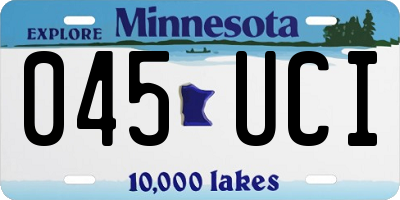 MN license plate 045UCI