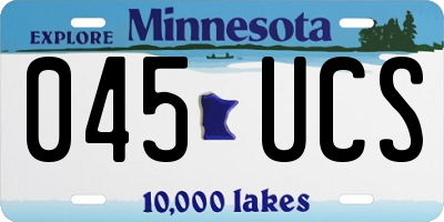 MN license plate 045UCS