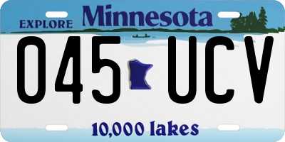 MN license plate 045UCV