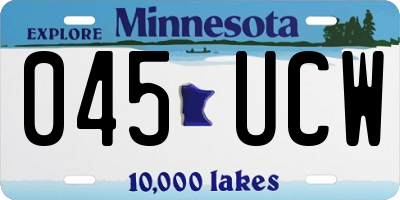 MN license plate 045UCW