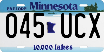 MN license plate 045UCX