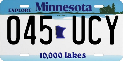 MN license plate 045UCY