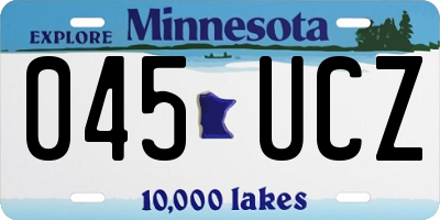 MN license plate 045UCZ