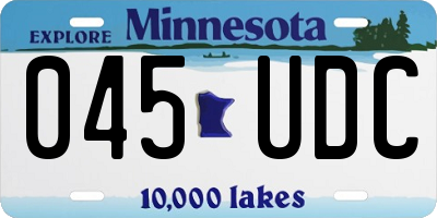 MN license plate 045UDC