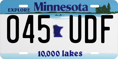 MN license plate 045UDF