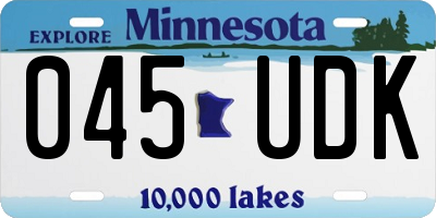 MN license plate 045UDK