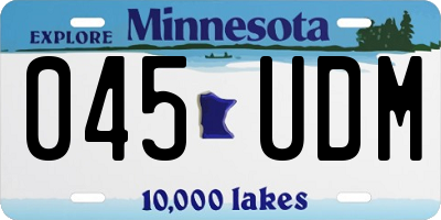 MN license plate 045UDM