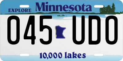 MN license plate 045UDO