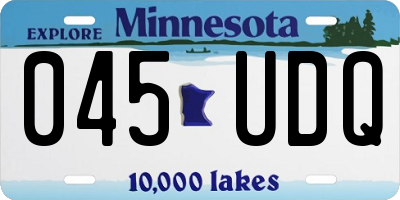 MN license plate 045UDQ