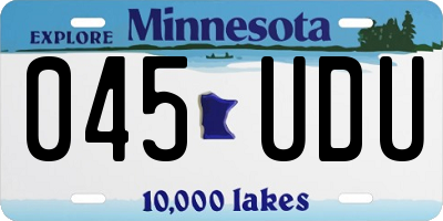 MN license plate 045UDU