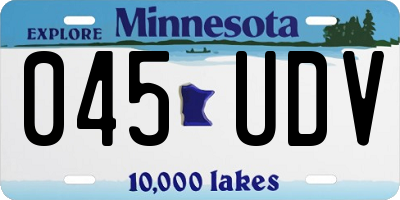 MN license plate 045UDV