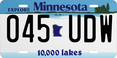 MN license plate 045UDW