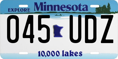 MN license plate 045UDZ