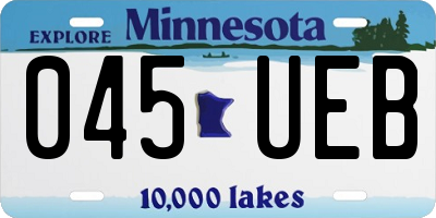 MN license plate 045UEB