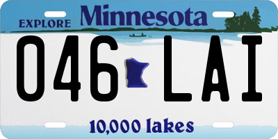 MN license plate 046LAI