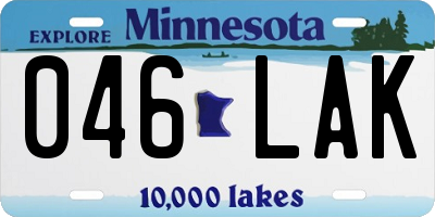 MN license plate 046LAK