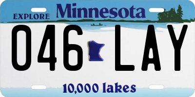 MN license plate 046LAY