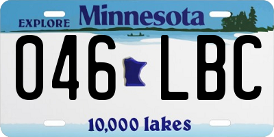 MN license plate 046LBC