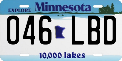 MN license plate 046LBD