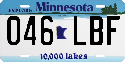 MN license plate 046LBF