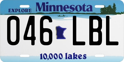 MN license plate 046LBL