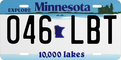 MN license plate 046LBT
