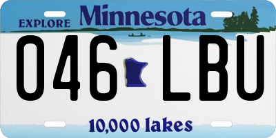 MN license plate 046LBU