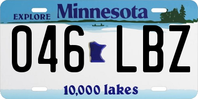 MN license plate 046LBZ