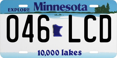 MN license plate 046LCD