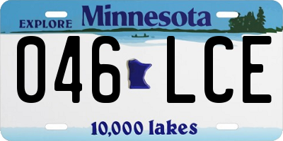 MN license plate 046LCE