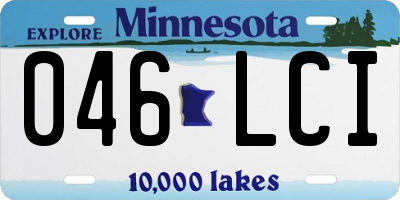 MN license plate 046LCI