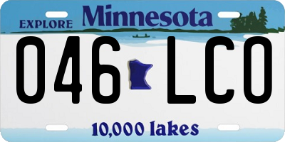 MN license plate 046LCO
