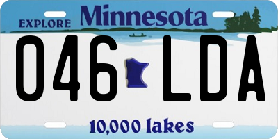 MN license plate 046LDA