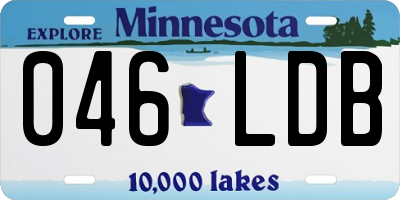 MN license plate 046LDB