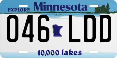 MN license plate 046LDD