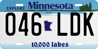 MN license plate 046LDK