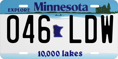 MN license plate 046LDW