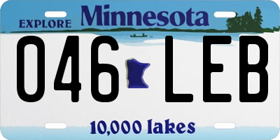 MN license plate 046LEB