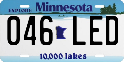 MN license plate 046LED