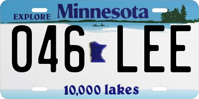 MN license plate 046LEE