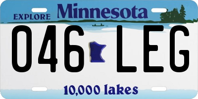 MN license plate 046LEG