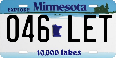 MN license plate 046LET
